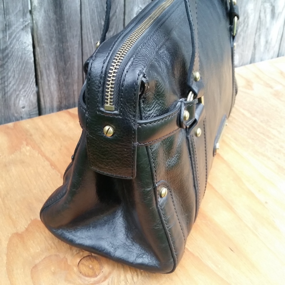 Cole Haan Leather Black Shoulder Bag Handbag - Picture 4 of 7